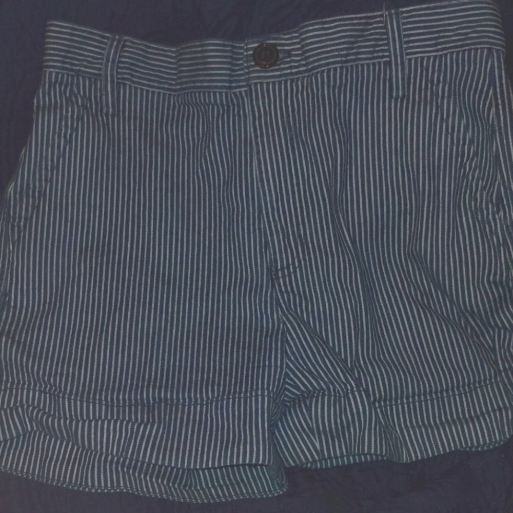 Wearhouse blue and white striped shorts